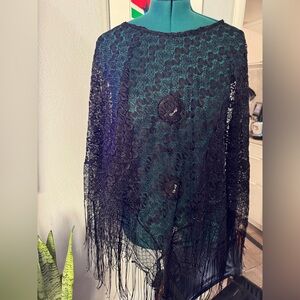 Black Lace Poncho